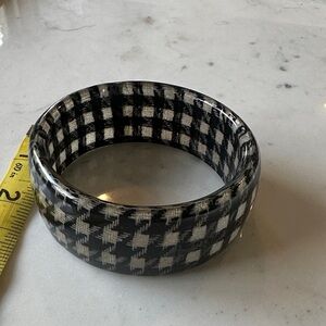 Black and White houndstooth Bangle Bracelet